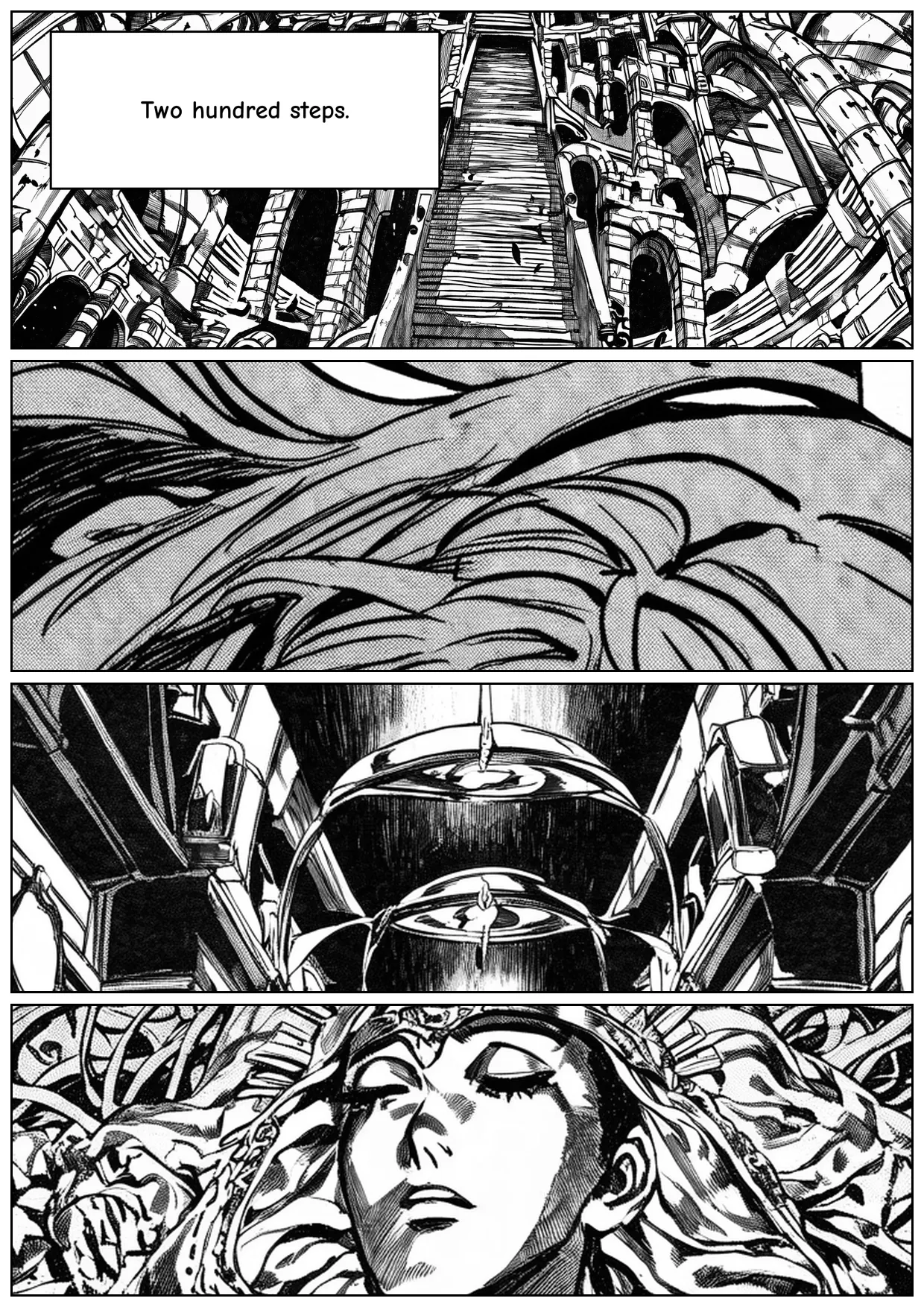 JoJo-style demo page two with dense screentone
