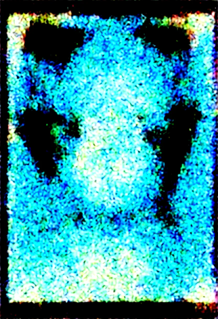 Pure cyan noise produced by sampling a v-pred checkpoint with epsilon prediction settings